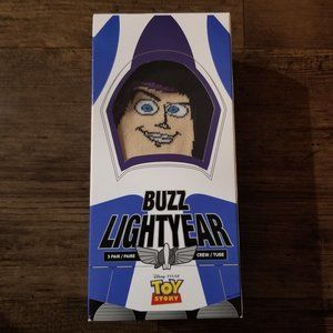 Disney Pixar Buzz Lightyear Crew Socks - 3 pack box set
